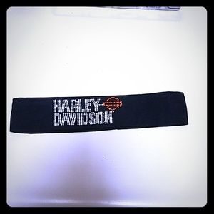 Black and bling Harley Davidson stretchy headband